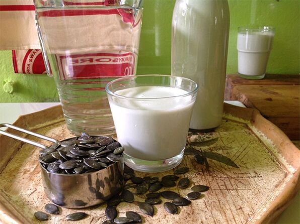 melk met pompoenpitten voor wormen